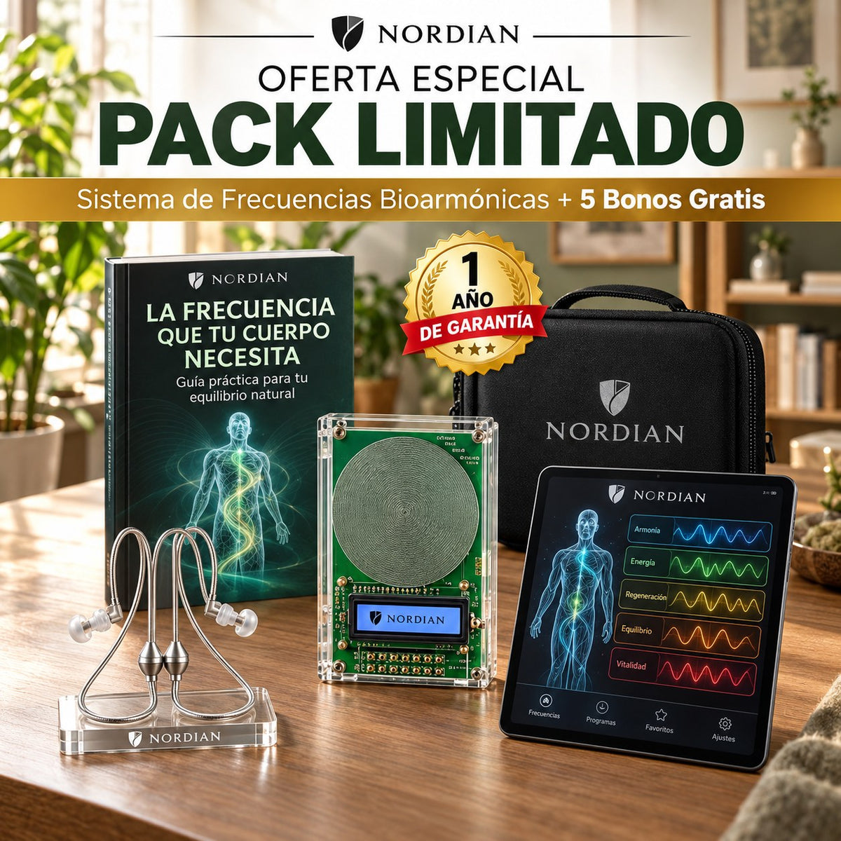 Pack Nordian generador de frecuencias con 5 bonos gratis
